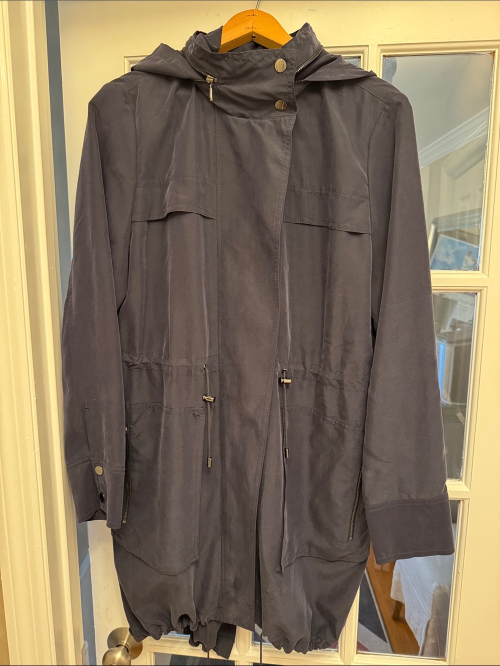 Elie Tahari Women's Hooded Trench Coat in Navy